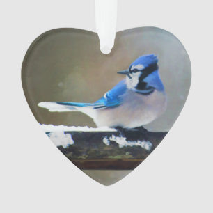 Blue Jay Painting - Original Bird Art Ornament