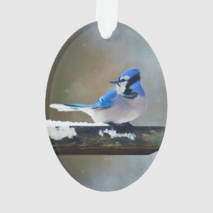Blue Jay Painting - Original Bird Art Ornament