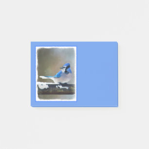 Blue Jay Painting - Original Bird Art Post-it Klebezettel