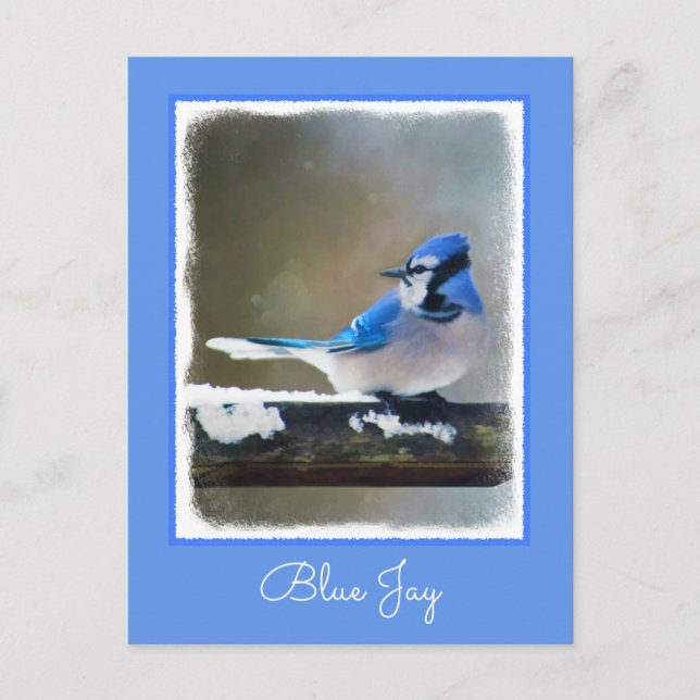 Blue Jay Painting - Original Bird Art Postkarte (Vorderseite)