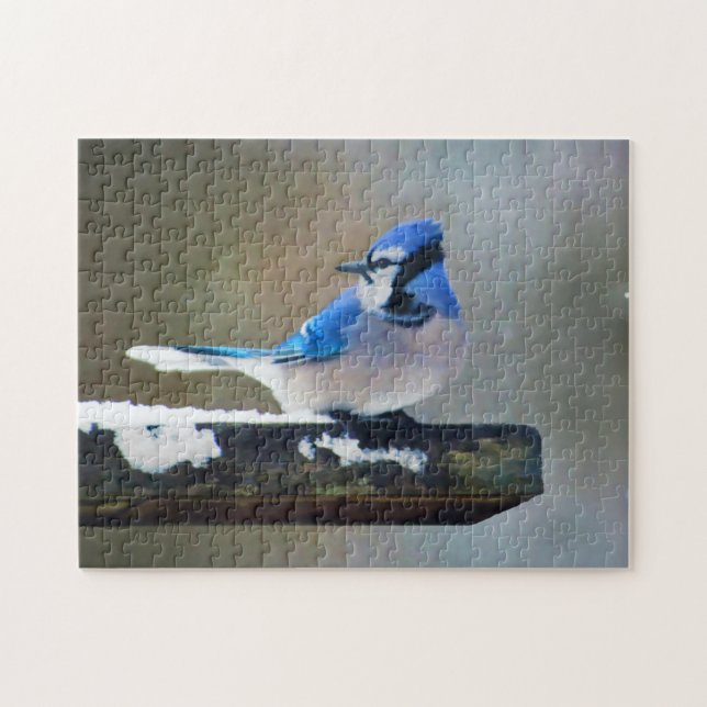 Blue Jay Painting - Original Bird Art Puzzle (Horizontal)