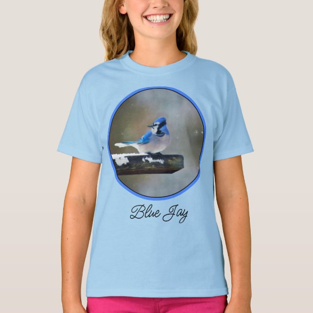 Blue Jay Painting - Original Bird Art T-Shirt (Vorderseite)