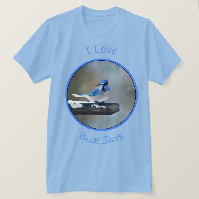 Blue Jay Painting - Original Bird Art T-Shirt (Design vorne)