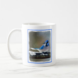 Blue Jay Painting - Original Bird Art Tasse