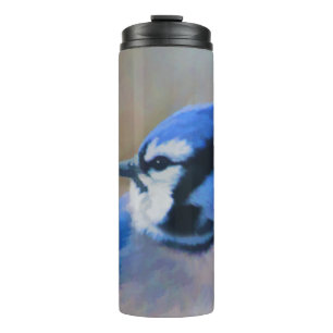 Blue Jay Painting - Original Bird Art Thermosbecher