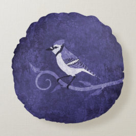 Blue Jay Round Pillow Rundes Kissen