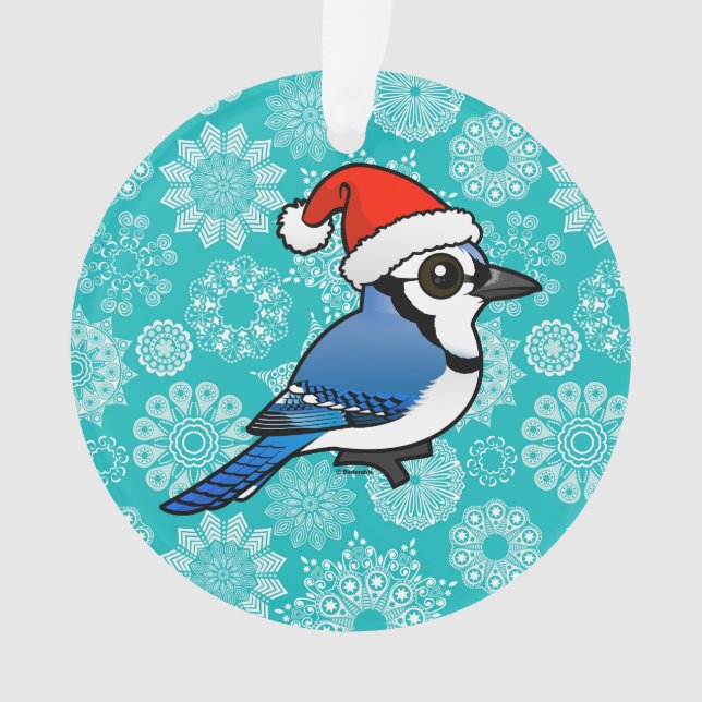 Blue Jay Santa Ornament (Vorderseite)