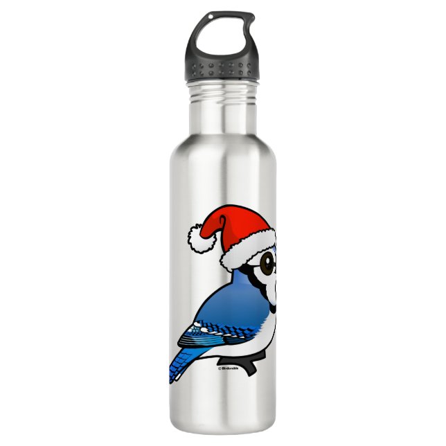 Blue Jay Santa Trinkflasche (Vorderseite)