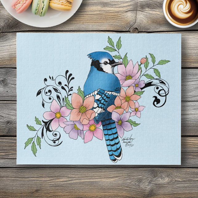 Blue Jay Spring Blumen Puzzle (Von Creator hochgeladen)