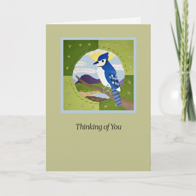 Blue Jay "Thinking of You" Art Card  Karte (Vorderseite)
