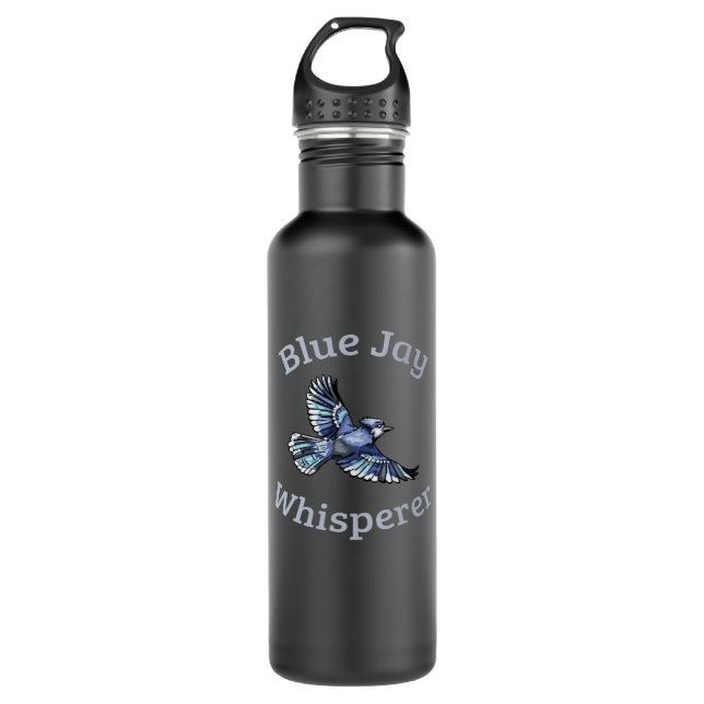 Blue Jay Whisperer Edelstahlflasche (Vorderseite)