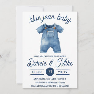 Blue Jean Baby, Baby Boy, Denim Baby Shower Einladung