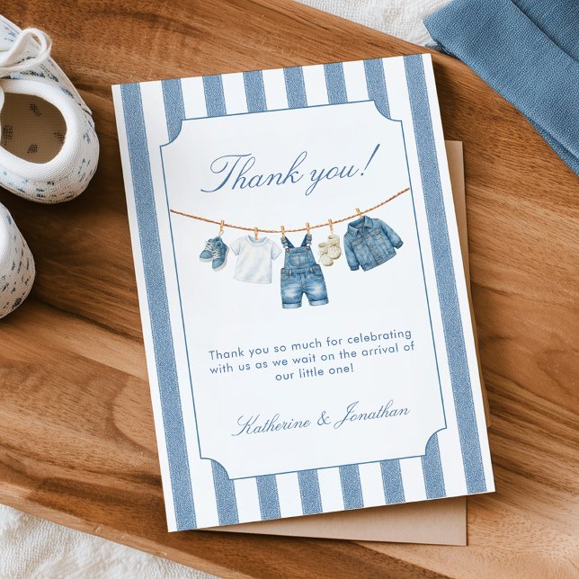 Blue Jean Baby Baby Shower Thank You Card Dankeskarte (Von Creator hochgeladen)