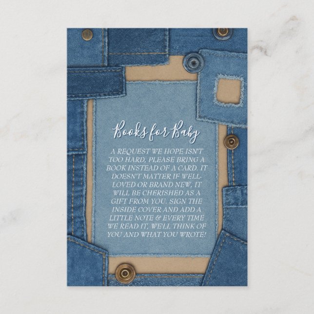 Blue Jean Baby Books for Baby Shower Begleitkarte (Vorderseite)