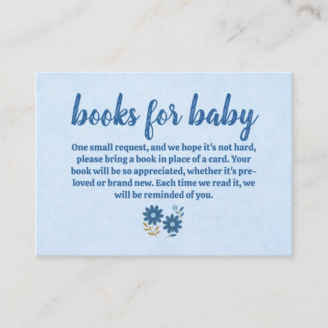 Blue Jean Baby Books for Baby Visitenkarte (Vorderseite)