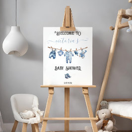 Blue Jean Baby Denim Baby Dusche Begrüßungszeichen Poster
