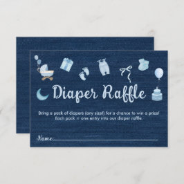 Blue Jean Baby Denim Baby Duwer Diaper Raffle Begleitkarte