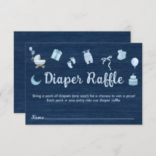 Blue Jean Baby Denim Baby Duwer Diaper Raffle Begleitkarte