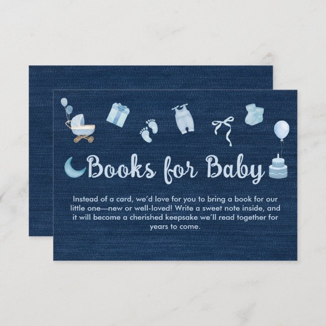 Blue Jean Baby Denim Books for Baby Shooting Begleitkarte (Vorne/Hinten)
