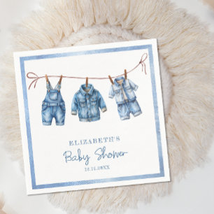 Blue Jean Baby Denim Boy Baby Shower Serviette