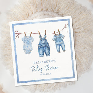 Blue Jean Baby Denim Boy Baby Shower Serviette