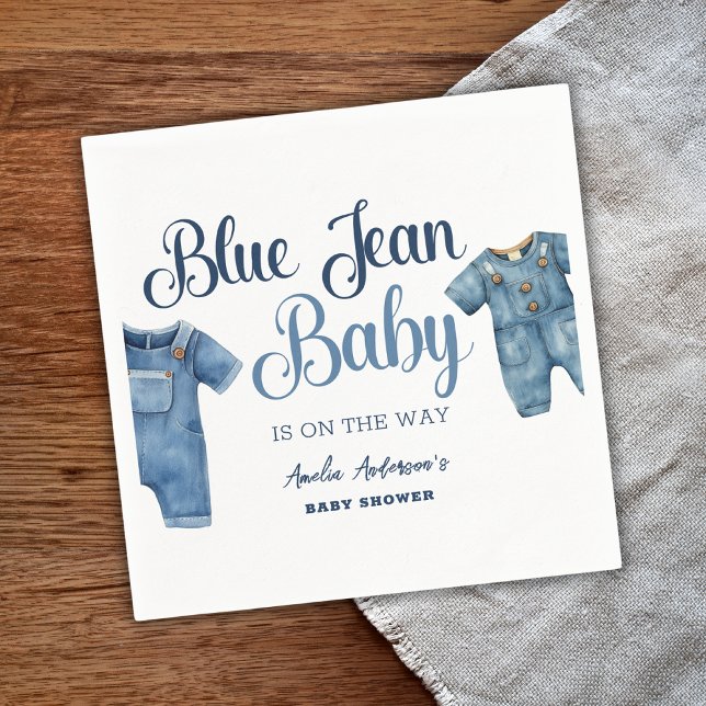 Blue Jean Baby Denim Boy Baby Showpapier Napkin Serviette (Von Creator hochgeladen)