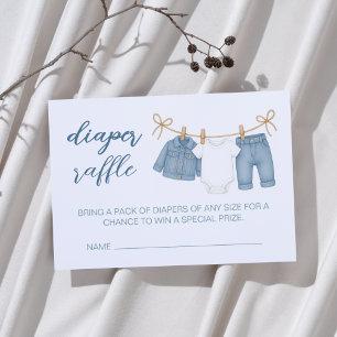 Blue Jean Baby Diaper Raffle Baby Dusche Begleitkarte