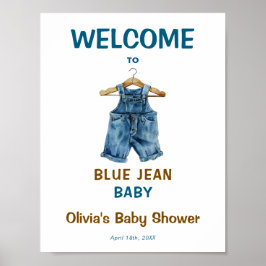 Blue Jean Baby Dusche Begrüßungszeichen Poster