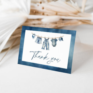 Blue Jean Baby Dusche, Western Baby Dusche Dankeskarte