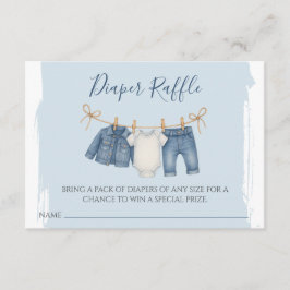 Blue Jean Baby Duwer Diaper Raffle Begleitkarte