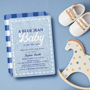 Blue Jean Baby Jungen-Baby-Party Einladung