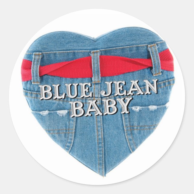Blue Jean Baby Round Sticker (Vorderseite)