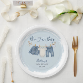Blue Jean Baby Shower Baby Outfit Pappteller