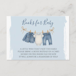 Blue Jean Baby Shower Books for Baby Begleitkarte