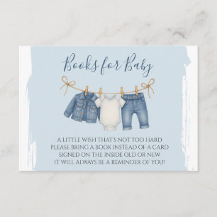 Blue Jean Baby Shower Books for Baby Begleitkarte
