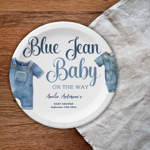 Blue Jean Baby Shower Denim Boy Pappteller