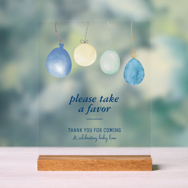 Blue Jean Baby Shower | Denim Favors-Party Acrylschild (Neutral)