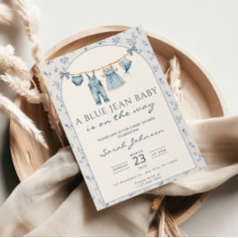 Blue Jean Baby Shower Invitation Cowboy Einladung