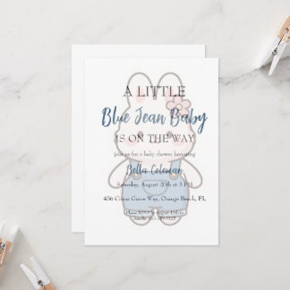 blue jean baby shower invitations einladung