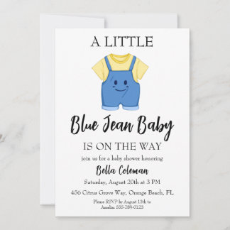 blue jean baby shower invitations einladung