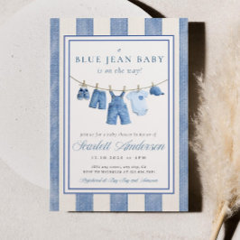 Blue Jean Baby Shower Invite, Denim Baby Shower Einladung