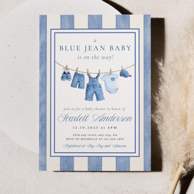 Blue Jean Baby Shower Invite, Denim Baby Shower  Einladung (Von Creator hochgeladen)