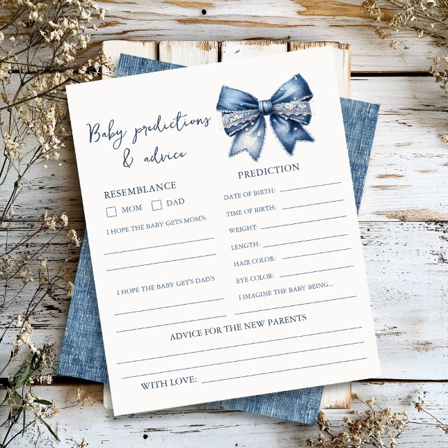 Blue Jean Baby Shower Vorhersagen & Advice Sheet (Von Creator hochgeladen)