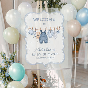 Blue Jean Baby Western Denim Baby Shower Begrüßung Acrylschild