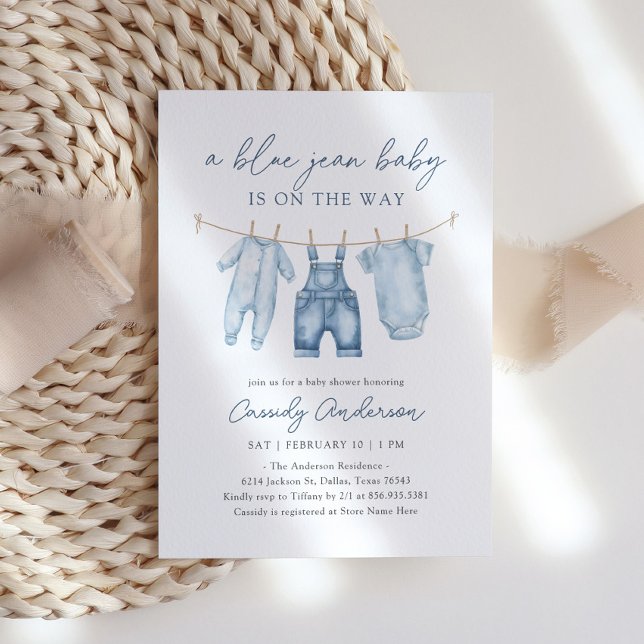 Blue Jean Boy Baby Shower Einladung (Von Creator hochgeladen)