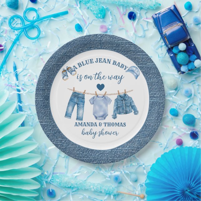 Blue Jean Boy Baby Shower  Pappteller (Party)