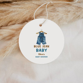 Blue Jean Boy Western Baby Shower Geschenkanhänger