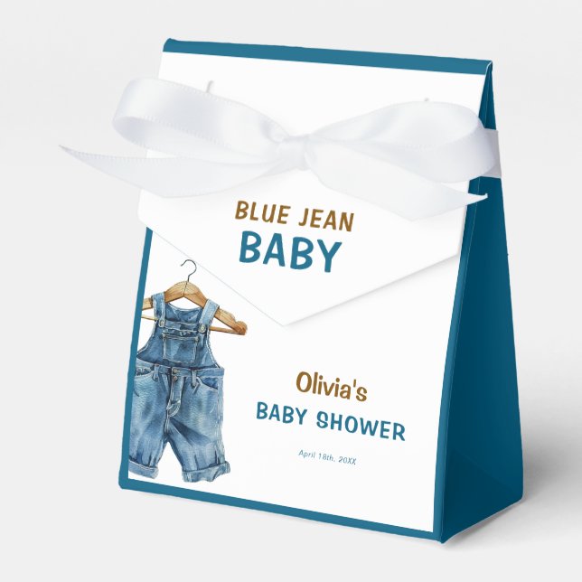 Blue Jean Boy Western Baby Shower Geschenkschachtel (Vorderseite)