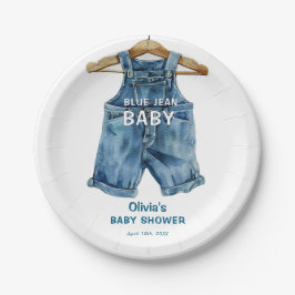 Blue Jean Boy Western Baby Shower Pappteller