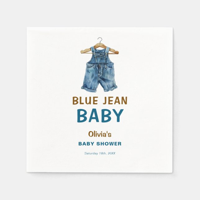 Blue Jean Boy Western Baby Shower Serviette (Vorderseite)